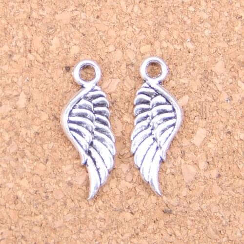 36pcs Charms angel wings 21x8mm Antique Pendants,Vintage Tibetan Silver Jewelry,DIY for bracelet necklace