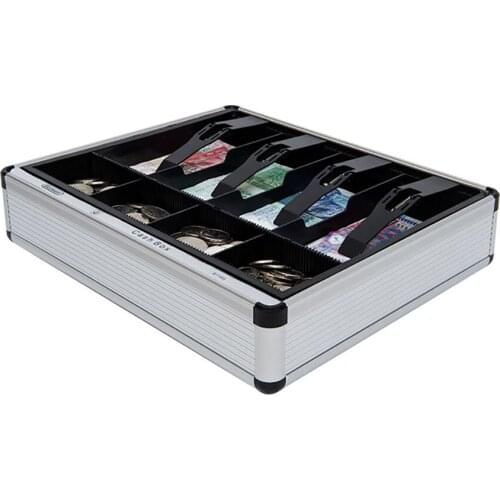 8 Compartments Big Aluminum Cash Money & Coin Storage Drawer Cash register B1165