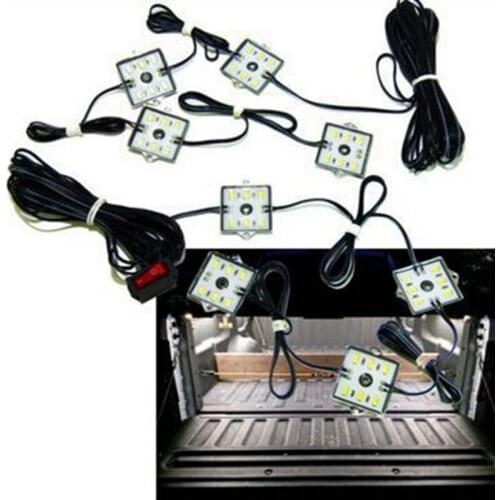 8Pcs 6000K LED Lights Truck Bed Lighting Kit 5630 48 SMD LEDs Light Waterproof for RV Boats Cargo Pickup For Toyota/Tundra/Chevy
