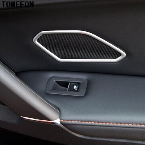 For Volkswagen VW Tiguan Second Generation 2017 2018 ABS Matte Interior Audio Speaker Sound Cover Trims Decoration Car Styling