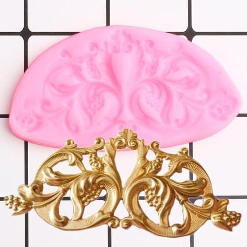 Baroque Scroll Relief Silicone Mold Cake Border Fondant Mold DIY Party Cake Decorating Tools Candy Polymer Clay Chocolate Molds