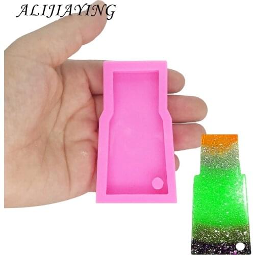 Shiny DIY water glass shape silicone tumbler mold for keychains Perforated Resin Mold for 3D crafts tools DY0053