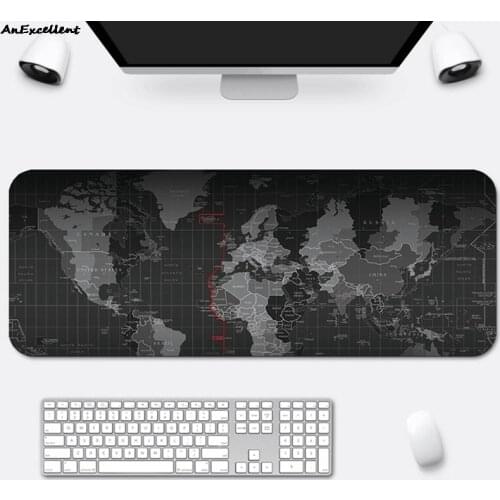 Large World Map Mouse Pad Locking Edgekeyboard Gaming Computer Mouse Mat Non-slip Rubber Table Desk Mat For Laptop PC