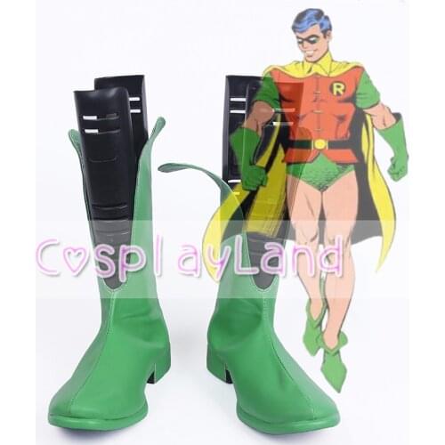 Detective Comics Richard Dick Grayson First Year Robin Cosplay Boots Shoes for Adult Men Shoes Costume Accessories Custom Made