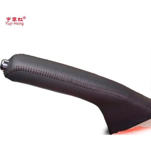 Yuji-Hong Car Handbrake Covers Case for TOYOTA RAV4 2009~2012 Genuine Leather DIY Car-styling Leather Cover Handbrake Grips