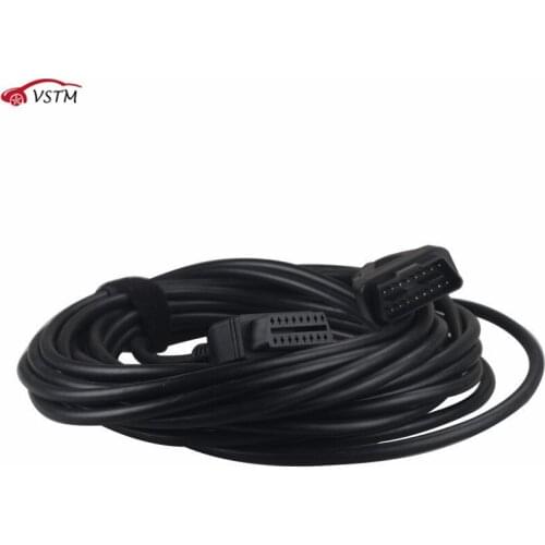 Black Best Quality 10 Meters OBD2 16PIN Male to Female Connector cable 10m obd cable/ car extension cable for cars Free Shipping
