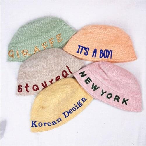 Childrens hat autumn and winter bucket hat mens and womens baby fisherman hat Korean style pure color all-matching sun hat