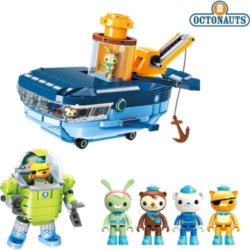 Age 6+ Building Block Octonauts GUP-C Blue Whale Vehicle & Barnacles Kwazii Tweak 630pcs Building Brick Set For Children Gifts