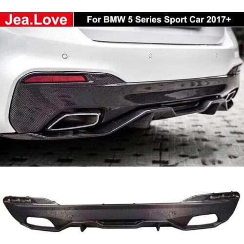 2pcs/set MP Type Real Carbon Fiber Rear Lip Bumper Diffuser Car Body Modification Parts For BMW 5 Series G30 G31 Sport 2017