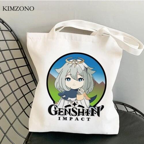 Genshin Impact shopping bag tote reusable shopper shopper recycle bag bolso bag ecobag cloth net foldable cabas
