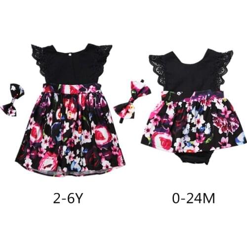 Citgeett Newborn Baby Kids Girl Clothes Backless Matching Flower Bodysuit TUTU Jumpsuit Dress+Headband Outfits Set 0-6Y