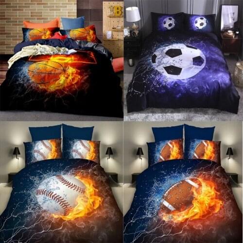 Basketball Football 3D Printed Polyester Duvet Set Duvet Cover Quilt Cover Pillowcases Without Sheet Without Filler Home Textile