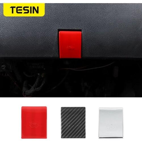 TESIN Car Engine Cover Open Close Switch Button Decoration Cover Stickers For Dodge RAM Cover 2010-2017 Car Interior Accessories