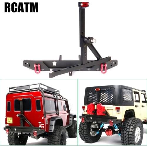Metal Rear Bumper with Spare Tire Bracket High Brake Light for 1/10 RC Crawler Car Traxxas TRX4 AXIAL SCX10