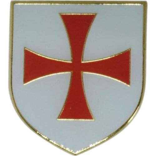 24mm Cross Templar Shield metal Badge Red Cross Tactical Camouflage Military Stripe Badge pin gifts