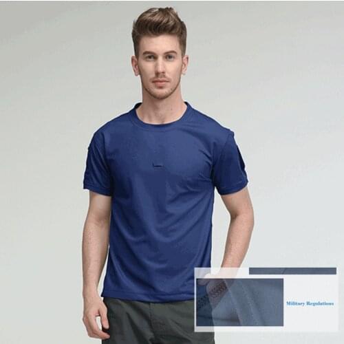 Male Tactical T-Shirt Military Solid Color Quick-Drying Breathable Wear-Resistant Loose Cotton Short-Sleeved Army Soldier Shirt