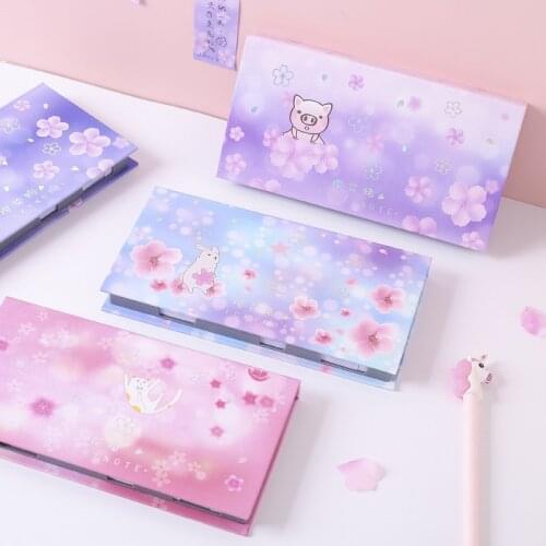 Cute Starry sky Cherry blossoms cat dog Sticky Notes set Memo Pad Diary Stationary Flakes Scrapbook Decorative N Times Sticky