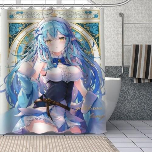 New Custom Japanese Anime Yukihana Lamy Curtains Polyester Bathroom Waterproof Shower Curtain With Plastic Hooks More Size