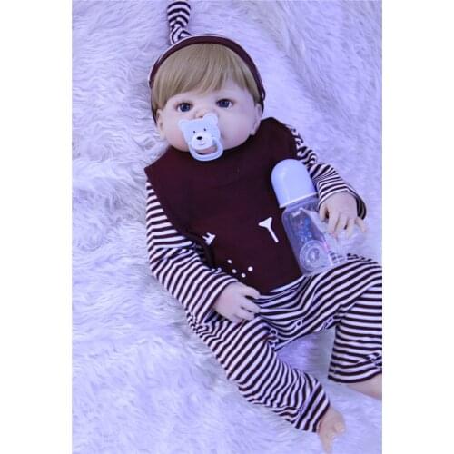 NPK 23" Full Body Silicone Reborn Baby boy reborn doll toys bathe Play House dolls baby toddler reborn bonecas kids gift doll