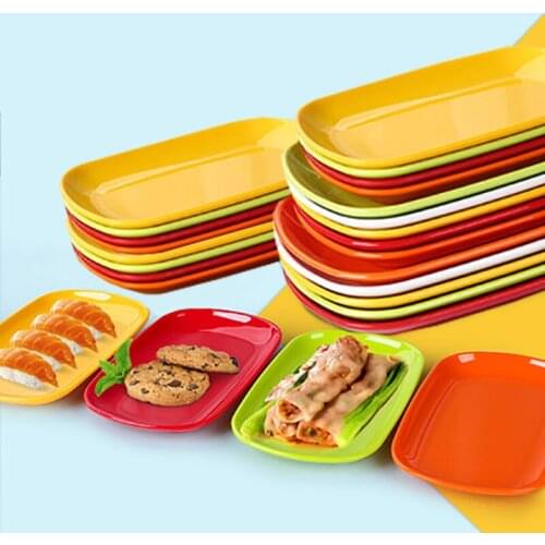 Dinner Plate Oval Plate Food Tray Colorful Dish Rectangular Barbecue Snack Imitation Porcelain Egg-shaped Tableware Sushi Platos