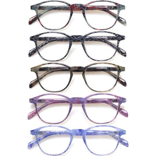 Fashion rectangular reading glasses for men and women spring hinge colorful printed eyeglasses frames