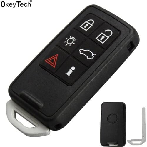 OkeyTech Replacement Smart Remote Control Car Key Shell for Volvo S60 V60 S70 V70 XC60 XC70 6 Butons Key Case With Small Blade