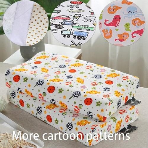Pure Natural Latex Pillow Cartoon Style Remedial Sleeping Bedroom Head Neck Support Care Vertebrae Health for Children Students