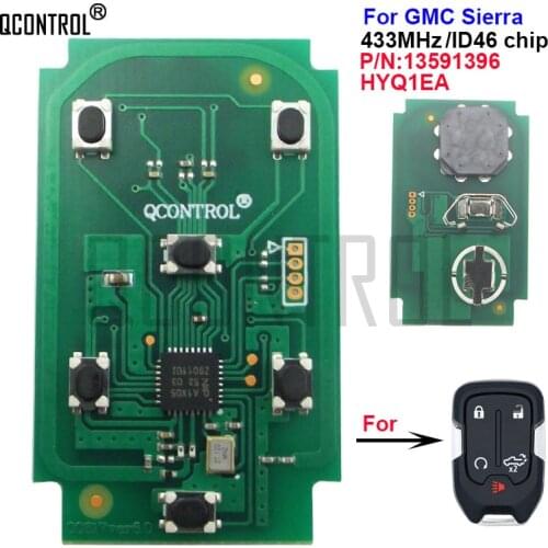 QCONTROL Car Remote Key Circuit Board forGMC Sierra 1500 2500 3500 2019 2020, Fob 5 Buttons - FCC ID: HYQ1EA P/N: 13591396