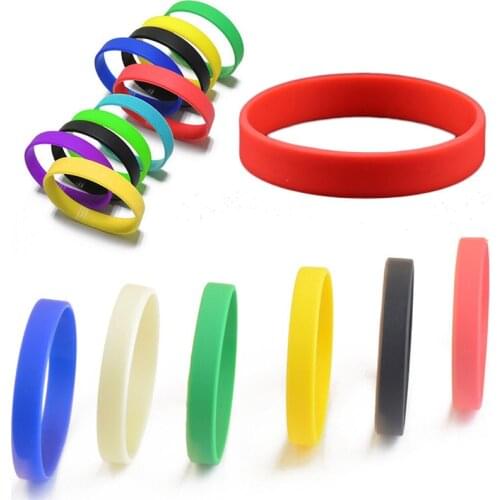 Multi-color Rubber Bracelets For Women Men Sports Elastic Wristband Simple Punk Style Flexible Wrist Band