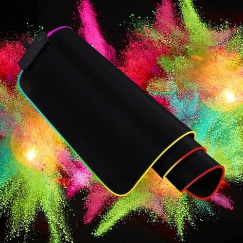 RGB LED Gaming Mouse Pad Desk Mat Extended Anti-slip Rubber Speed Mousepad