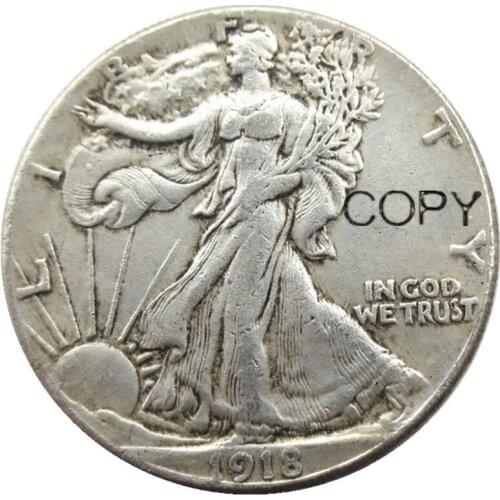 US 1918PSD Walking Liberty Half Dollar Silver Plated Copy Coins