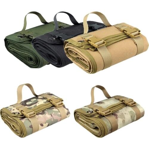 Tactical 1000D 2M Camouflage Roll-Up Shooting Mat Non-padded Shooting Accessories Multicam Hunting Waterproof Picnic Blanket Mat