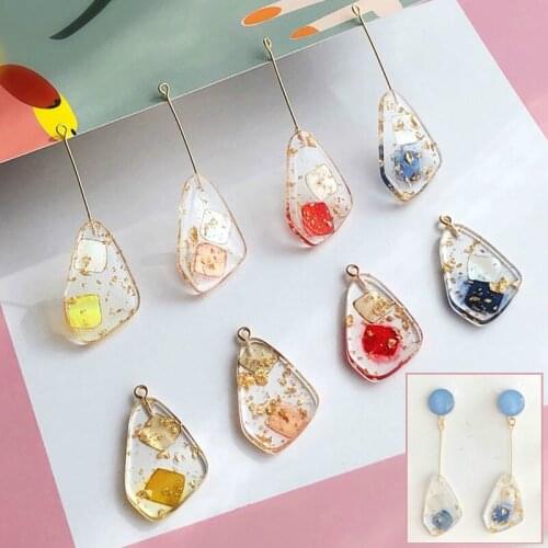 Inner Inlaid Shell Transparent Resin Piece Homemade Jewelry Accessories DIY Cool Earrings Earrings Material