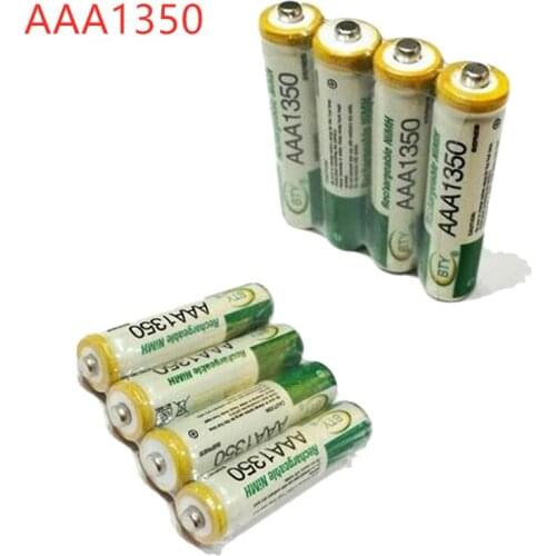 100% New AAA1350 battery 1800 mAh 3A Rechargeable battery NI-MH 1.2 V AAA battery for Clocks, mice, computers, toys so on