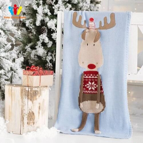 2018 Christmas Deer Infant Blanket Newborn Baby Soft Warm Wool Swaddle Newborn Kids Room Bedding Props Baby Blankets