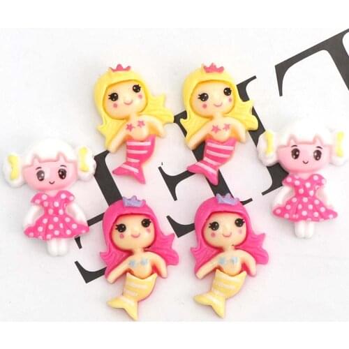 2020 Resin Flatback Mermaid Gril Buttons For Clothing DIY Embellishments For Scrapbooking