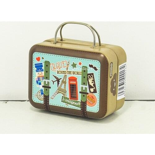 360pcs Handbag Candy Boxes Small Luggage Suitcase Shaped Metal Boxes Tin Vintage Party Rectangle Wedding Favors 75*35*55mm