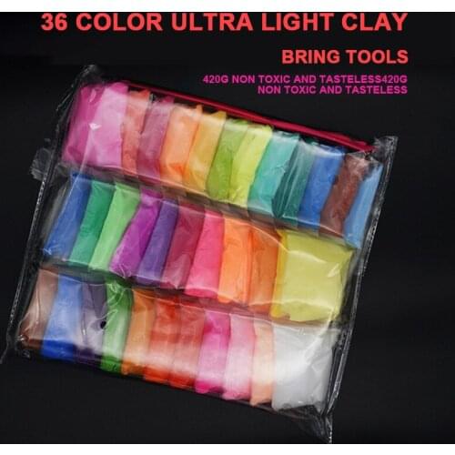 420 Grams Color Plasticine Children Handmade Space Colored Clay Slime Set Air Dry Clay Kids Gift Toy Games