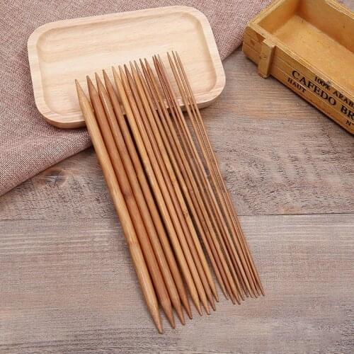 72PCs/Set 2-10mm Bamboo Knitting Needles Crochet Hooks Double Pointed Bamboo Needles DIY Sweater weaving needle 25/35cm long