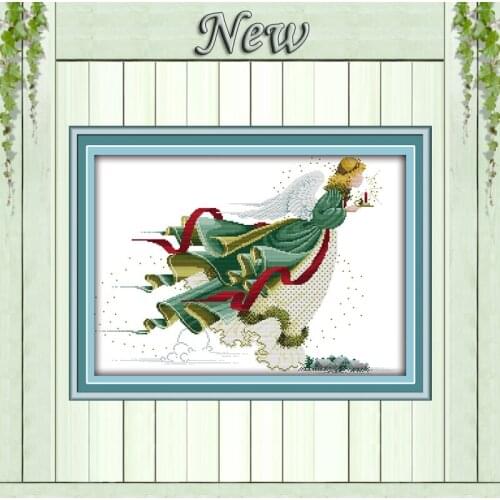 Angel of light beauty girl diy decor Painting Counted Print on canvas DMC 14CT 11CT Cross Stitch Needlework Kits embroidery Sets