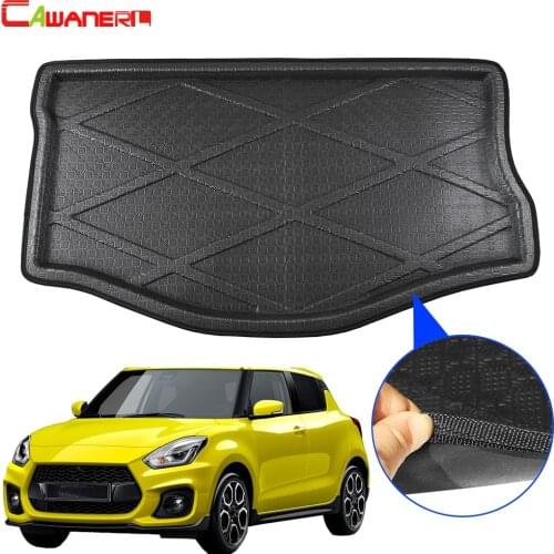 Cawanerl Car Rear Trunk Mat Floor Boot Tray Liner Luggage Mud Carpet Cargo Pad Accessories For Suzuki Swift 2010-2018