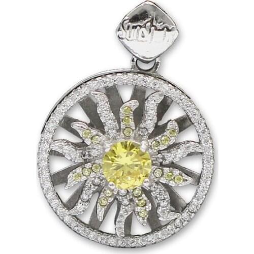 925 Sterling Silver Rotating Flower Pendant Necklace Rotating Charm Wedding For Bride ID36079