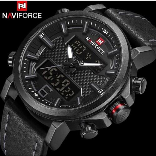 NAVIFORCE Top Luxury Brand Military Quartz Mens Watches LED Date Analog Digital Watch Men Fashion Sport Clock Relogio Masculino