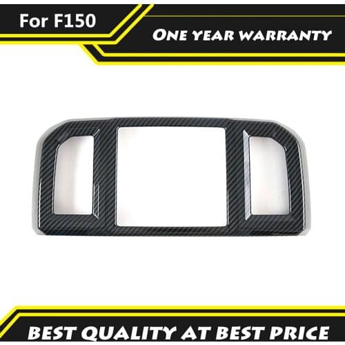 Carbon Fiber Color Car Rear Seat Armrest Box A/C Air Outlet Vent Decorative Cover Interior Accessories For Ford F150 2015-2020