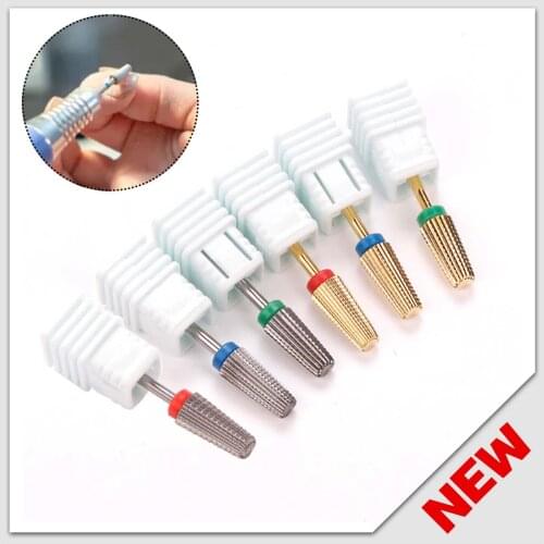 5 IN 1 Tapered Carbide Nail Drill Bits With Cut 3/32" Two-Way Carbide Bit Drill Accessories Milling Cutter For Manicure
