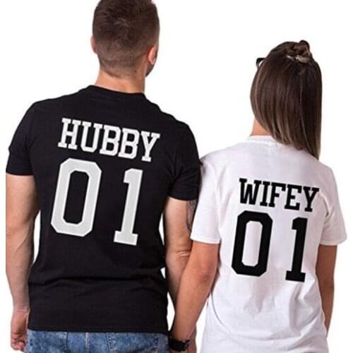 Hubby Wifey 01 Graphic T-Shirt Casual Style High Quality Cotton Tee Women/Men Funny Letter T-shirt Outfits Girl Shirt top XS-3XL