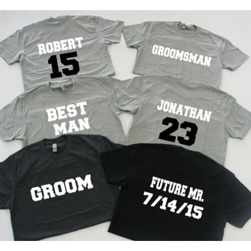 Customize name Grooms Drinking Team with number wedding best man groomsman t shirts tanks tops Bachelorette Party gifts favors