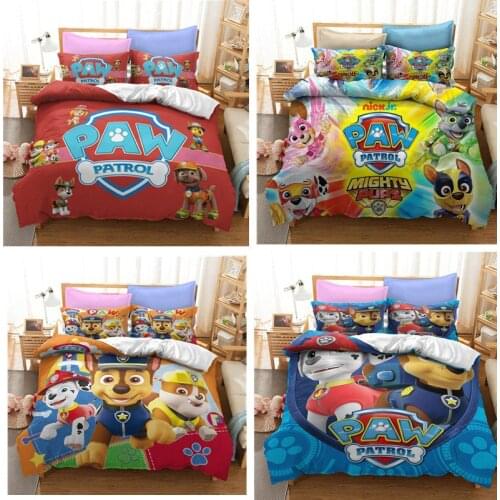 SPIN MASTER Paw Patrol Bedding Sets Marshall Ryder 3D Printed Soft Cover Kids Bedspread Single Twin Queen King Size Bedding Set