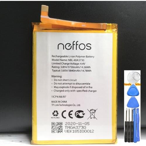 New 3840mAh NBL-40A3730 Original Battery For TP-LINK Neffos C9 TP707A Cell Phone Batteries