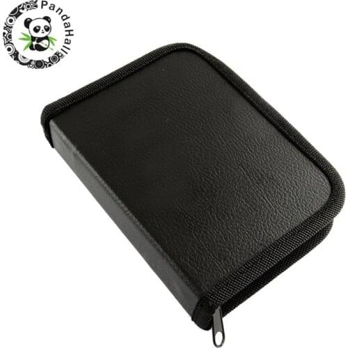 PandaHall 10pcs 160x110x29mm Imitation Leather Pouch Case Bags for Plier Tool Equipment Sets Black